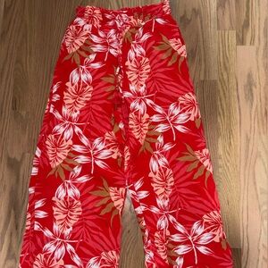 Roxy Red Floral Print Pants